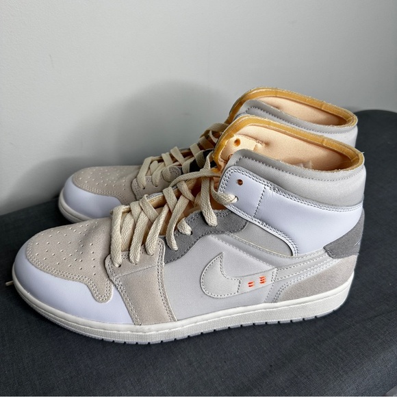 Nike - Air Jordan 1 Mid SE - Craft Inside Out - White Shoes DM9652-100 - NWOT - Picture 11 of 11